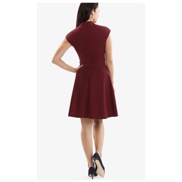 M.M. LaFleur Ruth A Line Wool Blend Dress Pinot Burgundy Women’s 4 EUC - Picture 3 of 11
